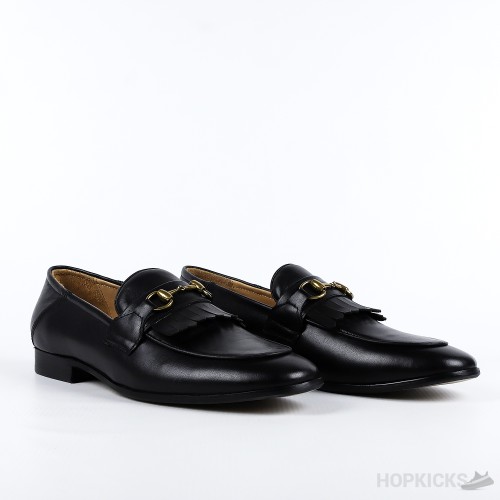 Gucci Black Leather Loafers Moccasins Quentin (Premium Plus Batch) 