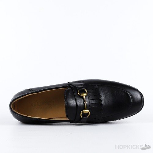 Gucci Black Leather Loafers Moccasins Quentin (Premium Plus Batch) 
