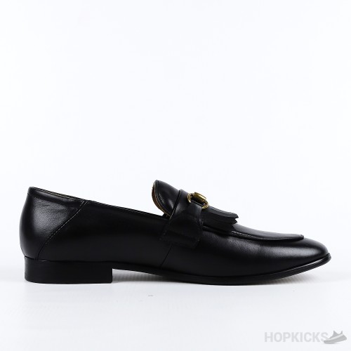 Gucci Black Leather Loafers Moccasins Quentin (Premium Plus Batch) 