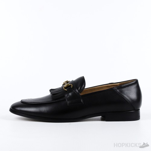 Gucci Black Leather Loafers Moccasins Quentin (Premium Plus Batch) 