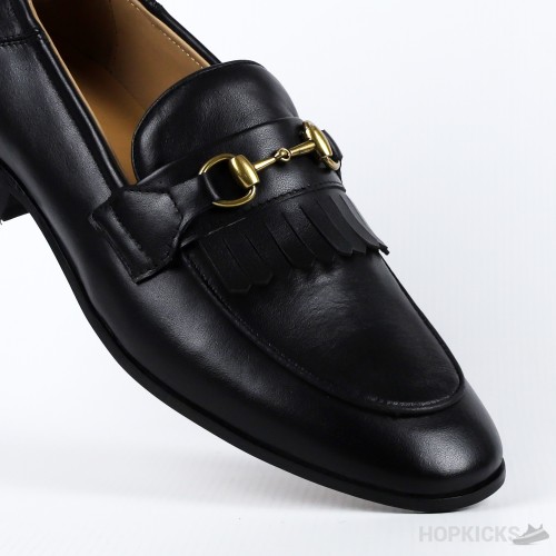 Gucci Black Leather Loafers Moccasins Quentin (Premium Plus Batch) 