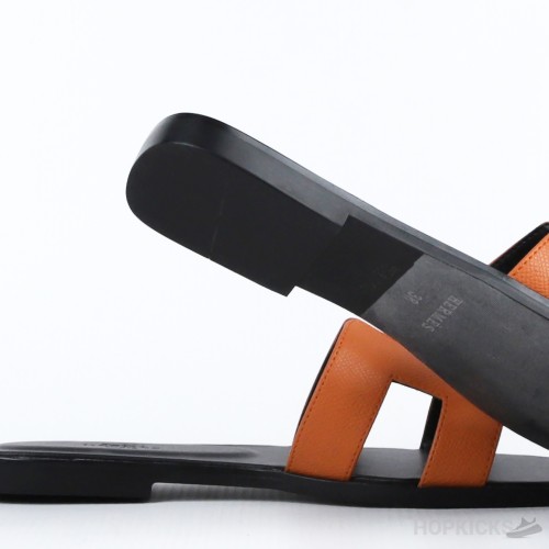 Hermes Neon Orange Fabric Izmir Sandals (Premium Batch)