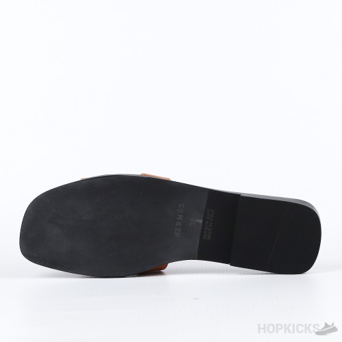 Hermes Neon Orange Fabric Izmir Sandals (Premium Batch)