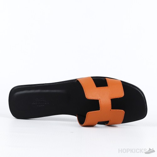 Hermes Neon Orange Fabric Izmir Sandals (Premium Batch)