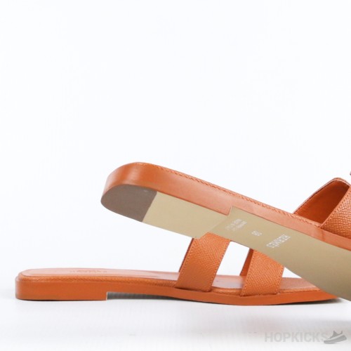 Hermes Oran Orange Sandal Mule Epson Leather (Premium Batch)