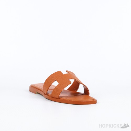 Hermes Oran Orange Sandal Mule Epson Leather (Premium Batch)