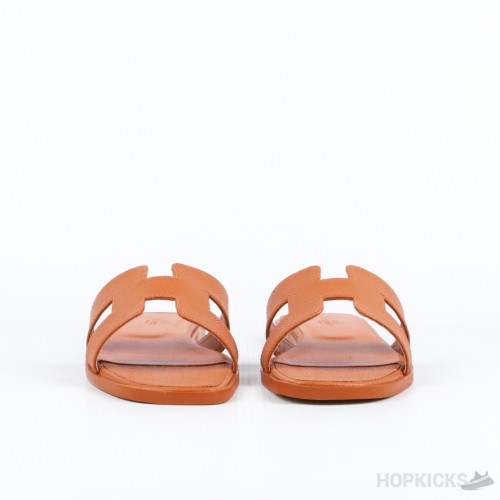 Hermes Oran Orange Sandal Mule Epson Leather (Premium Batch)