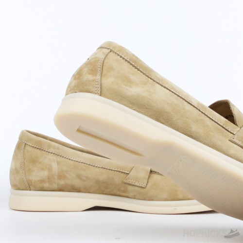 Loro Piana Beige Suede Summer Charms Walk Loafers (Premium Plus Batch)