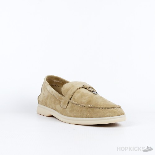 Loro Piana Beige Suede Summer Charms Walk Loafers (Premium Plus Batch)