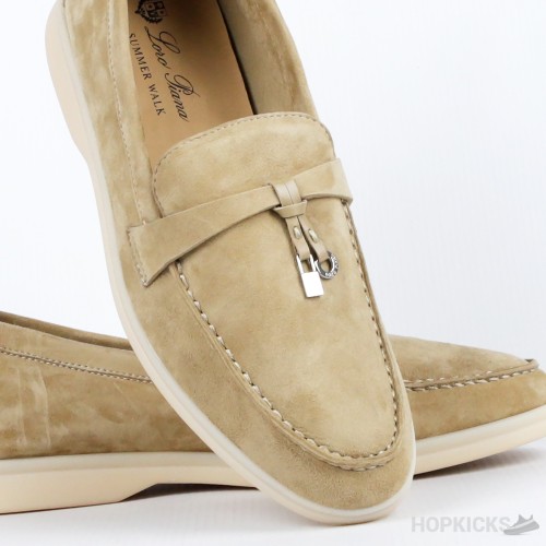 Loro Piana Beige Suede Summer Charms Walk Loafers (Premium Plus Batch)