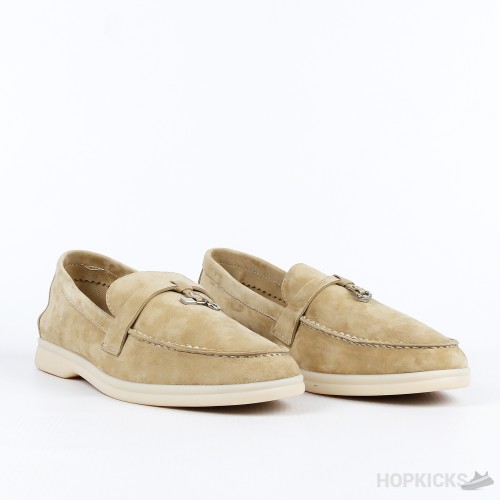 Loro Piana Beige Suede Summer Charms Walk Loafers (Premium Plus Batch)