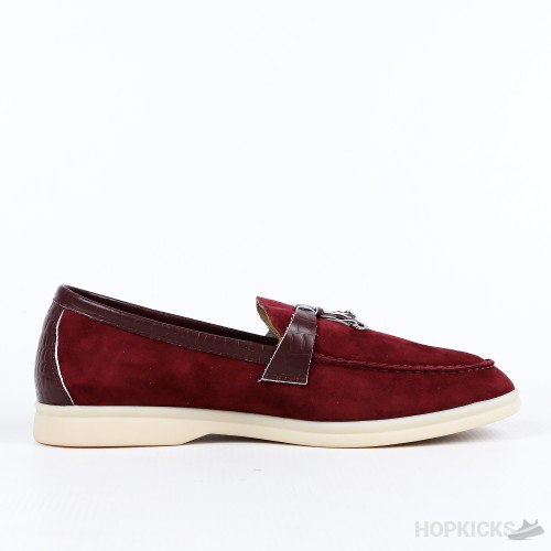 Loro Piana Maroon Suaede Summer Charms Walk Moccasins (Premium Plus Batch)