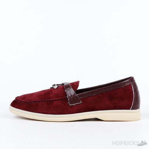 Loro Piana Maroon Suaede Summer Charms Walk Moccasins (Premium Plus Batch)