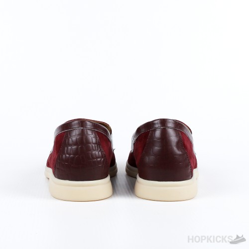 Loro Piana Maroon Suaede Summer Charms Walk Moccasins (Premium Plus Batch)