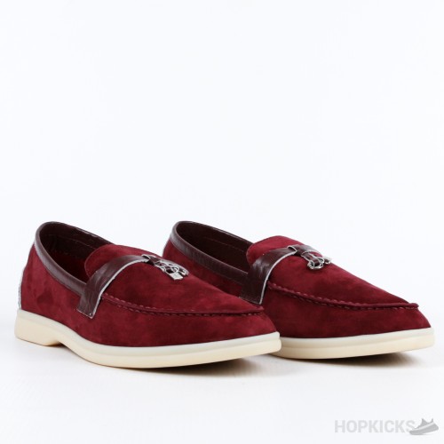 Loro Piana Maroon Suaede Summer Charms Walk Moccasins (Premium Plus Batch)