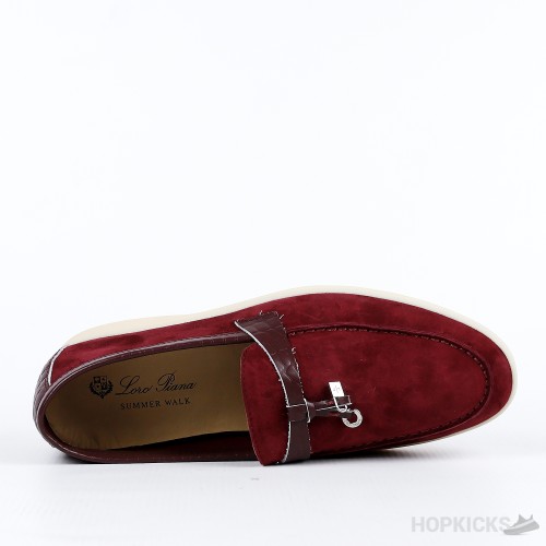 Loro Piana Maroon Suaede Summer Charms Walk Moccasins (Premium Plus Batch)