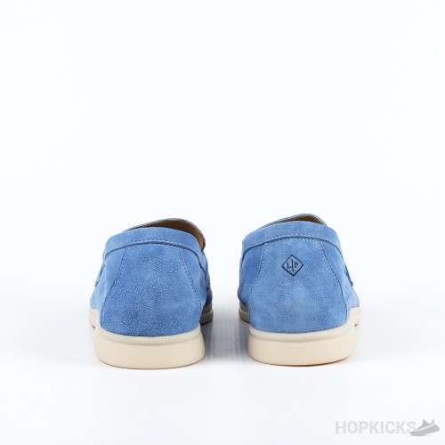 Loro Piana Blue 10mm Suede Loafers With Charms (Premium Batch)