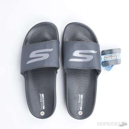 Skechers Hyper Burst Memory Foam Slide Grey 