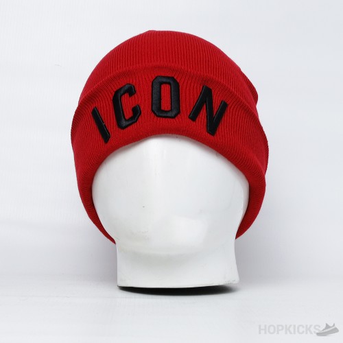 Dsquared2 Icon Red Black Beanie