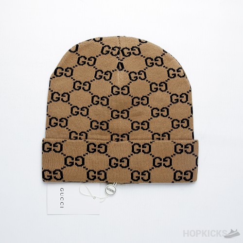 Gucci Interlocked Logo Woolen Hat in Camel