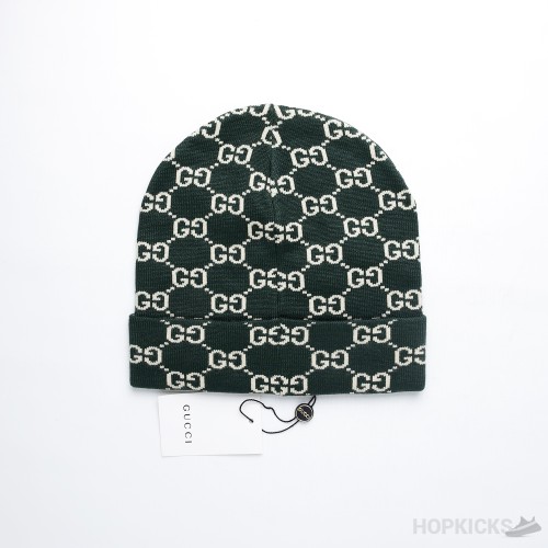 Gucci Interlocked Logo Woolen Hat in Green