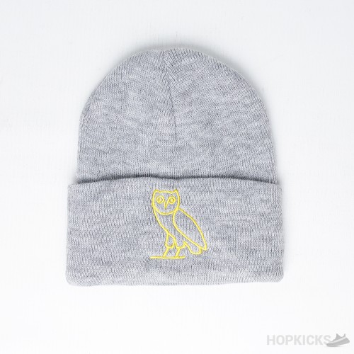 OVO Classic Owl Cuffless Beanie Grey