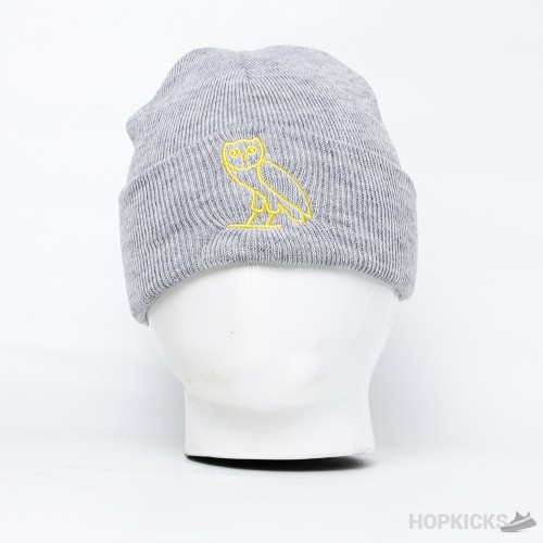 OVO Classic Owl Cuffless Beanie Grey