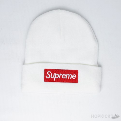 Supreme New Era Box Logo White Beanie