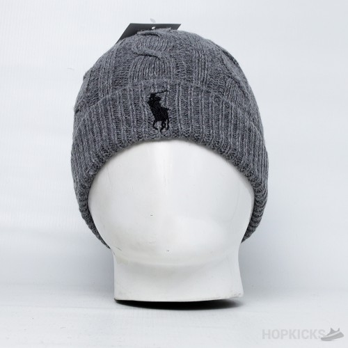 Polo Sport Cable Knit Striped Beanie 'Grey'