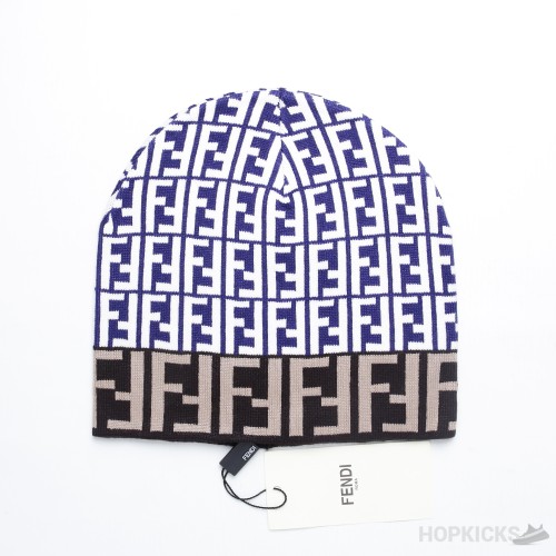 Fendi FF Logo Blue Beanie
