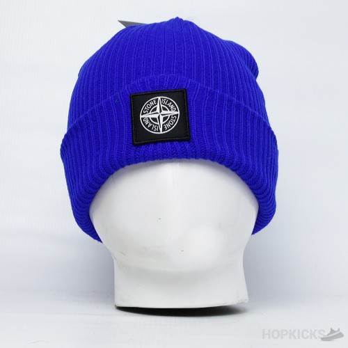 Stone Island Rib-knit Compas Beanie Blue