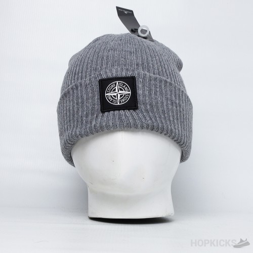 Stone Island Rib-knit Compas Beanie Grey