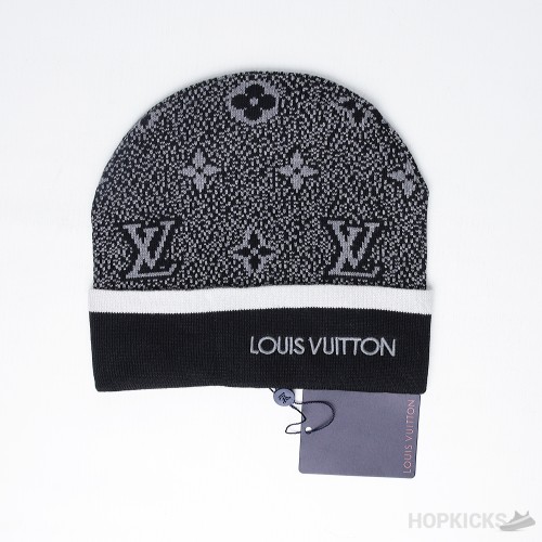 LV Monogram Black Grey Beanie