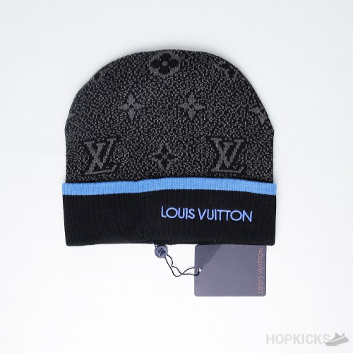 LV Monogram Blue Grey Beanie