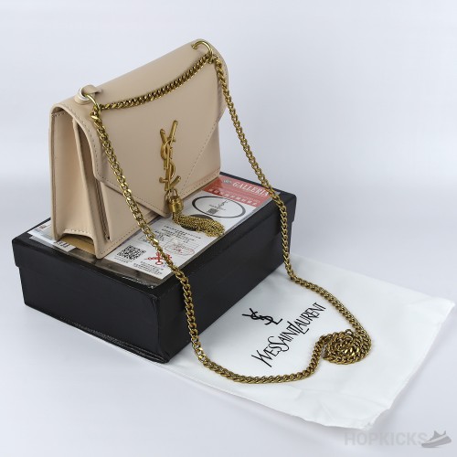 YSL Beige Uptown Chair Wallet [Economy Batch]