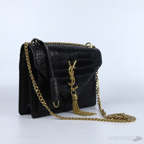 YSL Black Uptown Chair Wallet [Economy Batch]