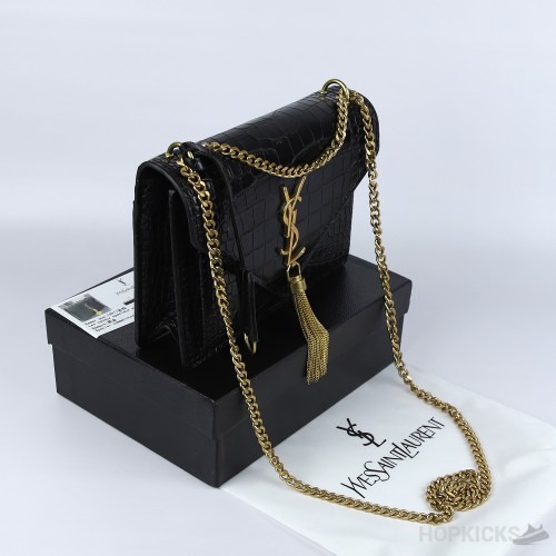 YSL Black Uptown Chair Wallet [Economy Batch]