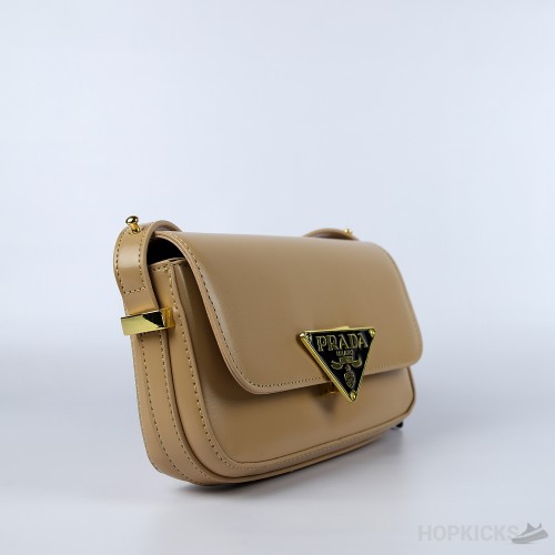 Prada Emblème Saffiano Beige Shoulder Bag [Economy Batch]