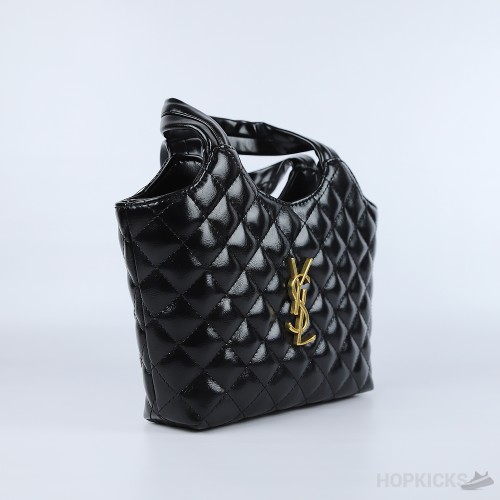 YSL Black Tribute Patent Leather Tote [Economy Batch]