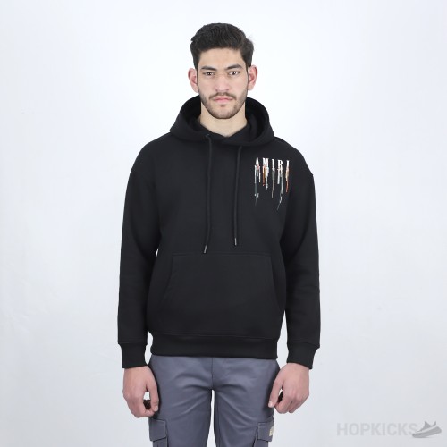 Amiri Embroidered Paint-Drip Hoodie