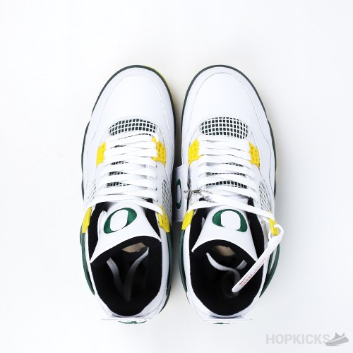 Air Jordan 4 Retro Oregon Ducks Duckman White (Premium Plus Batch)