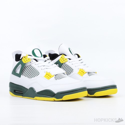 Air Jordan 4 Retro Oregon Ducks Duckman White (Premium Plus Batch)