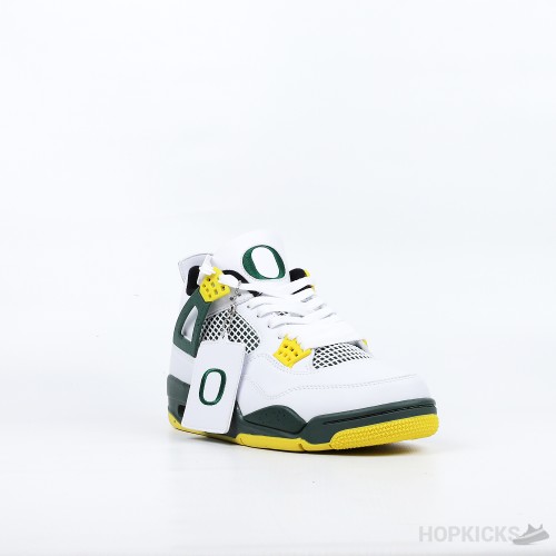 Air Jordan 4 Retro Oregon Ducks Duckman White (Premium Plus Batch)