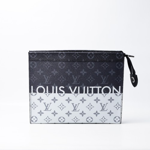 Louis Vuitton Pochette Voyage Monogram Eclipse Split Outdoor MM Black/White (Dot Perfect) 