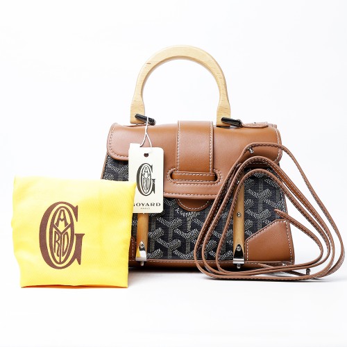 Goyard Saigon Souple Mini Bag Brown and Black (Dot Perfect)