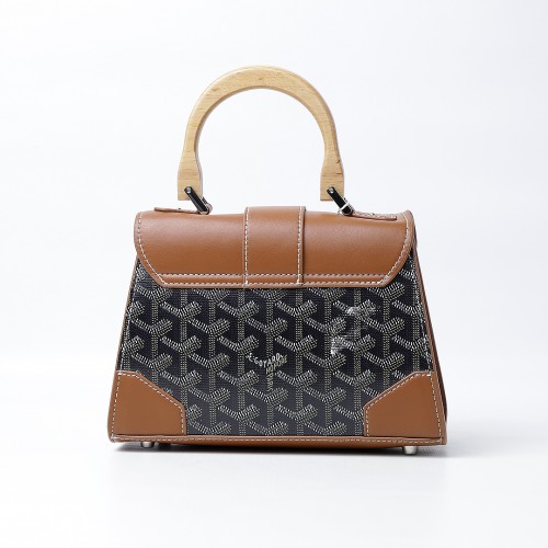 Goyard Saigon Souple Mini Bag Brown and Black (Dot Perfect)