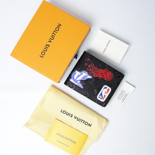 Louis Vuitton x NBA Hero Jacket Leather Multiple Wallet Monogram Black (Dot Perfect)