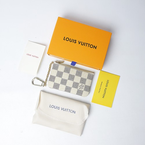 Louis Vuitton Key Pouch Damier Azur White Blue (Dot Perfect)
