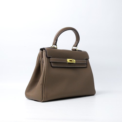 Hermès Kelly Sellier 20 Grey Epsom Gold Hardware (Dot Perfect)
