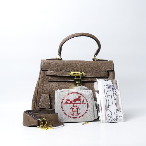 Hermès Kelly Sellier 20 Grey Epsom Gold Hardware (Dot Perfect)